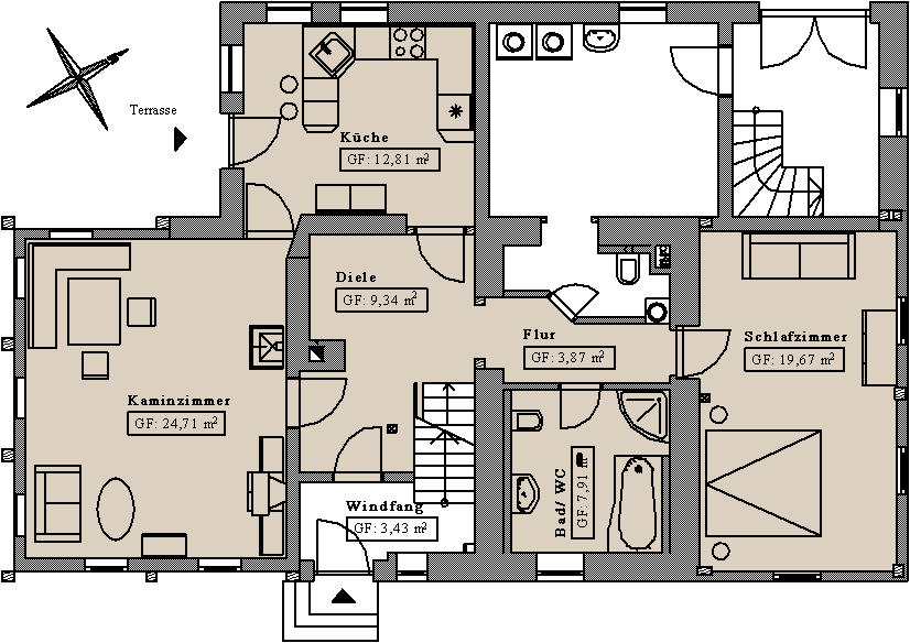 Grundriss Ferienwohnung Isabelle 1 - Urlaub im Zittauer Gebirge ferienhaus isabelle zittauer gebirge