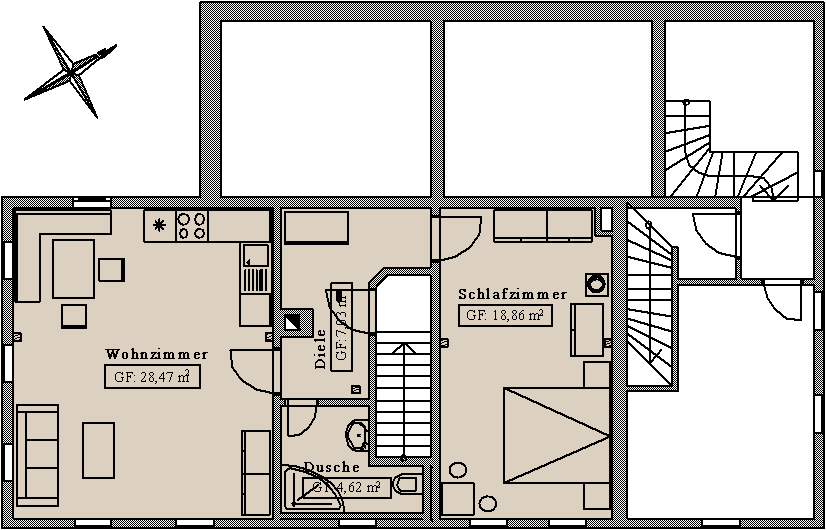 Grundriss Ferienwohnung Isabelle 2 - Urlaub im Zittauer Gebirge ferienhaus isabelle zittauer gebirge